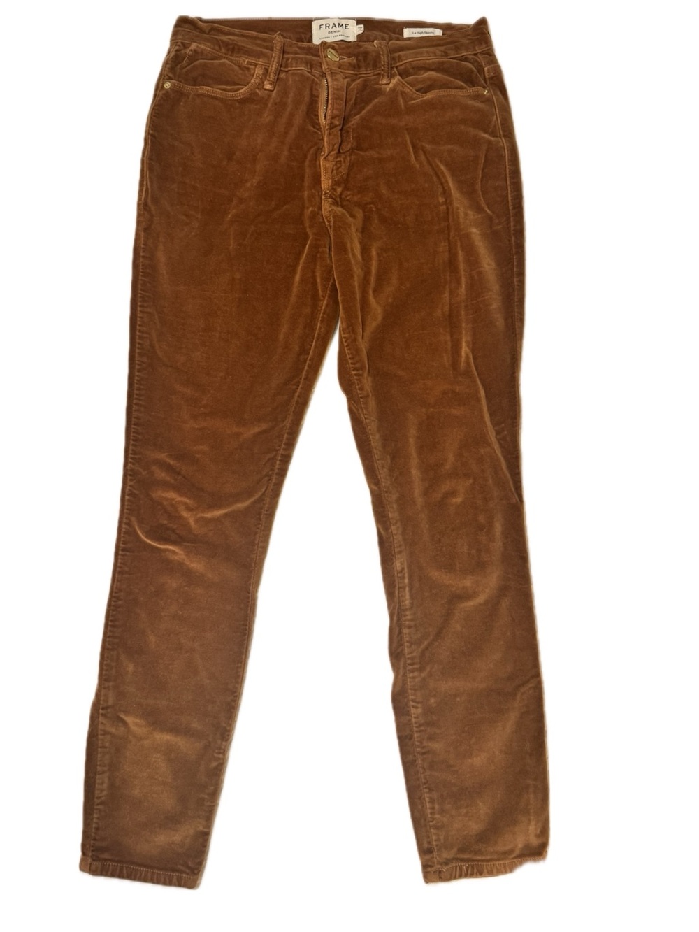 Frame Denim Camel Corduroy Skinny Pants